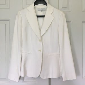 Tahari Arthur S. Levine white striped suit jacket